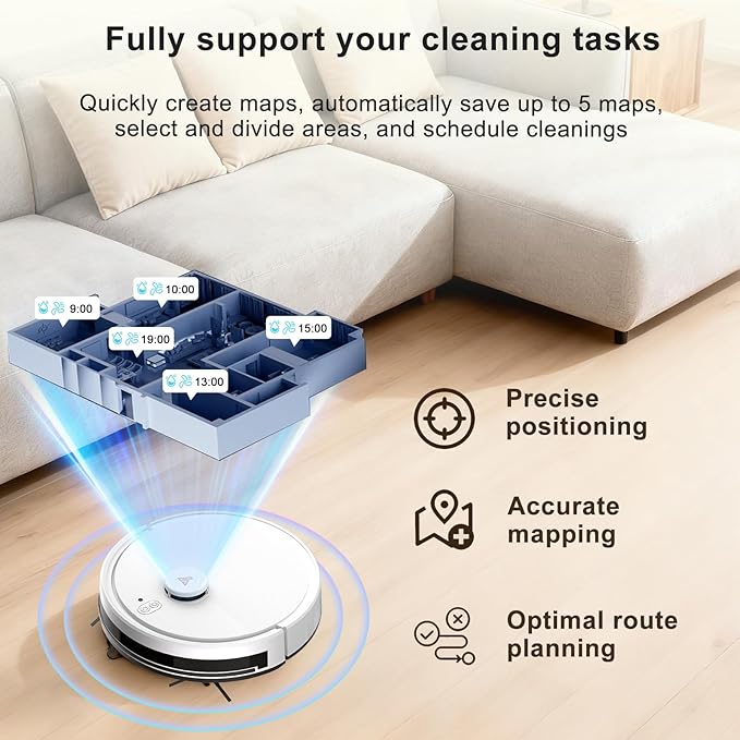 2025 Robot Vacuum and Mop Combo – LiDAR Navigation, Smart Mapping, 4000Pa Suction, 120-Min Battery, Alexa & App Control
