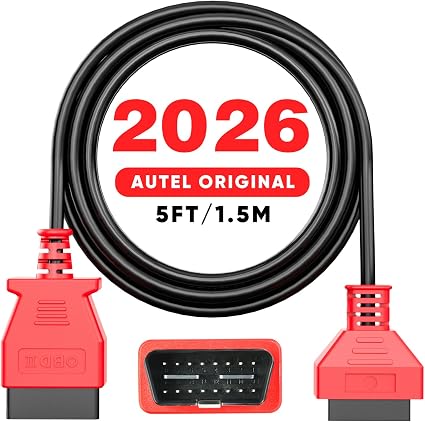 Autel OBD2 OBDII Extension Cable, 5ft, 16 Pin OBD II Male to Female Cord