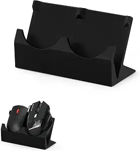 BRAINWAVZ Desktop Dual PC Mouse Stand Holder, Suitable for Small Or Large Gaming & Office Mice From Logitech, Razer, Corsair & More - Organize Your Work Or Game Space and Keep it Clutter-Free (DM01)