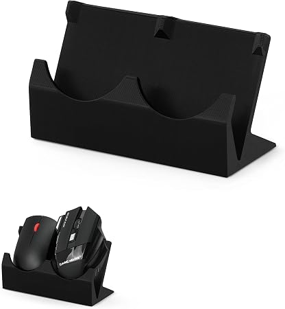 BRAINWAVZ Desktop Dual PC Mouse Stand Holder, Suitable for Small Or Large Gaming & Office Mice From Logitech, Razer, Corsair & More - Organize Your Work Or Game Space and Keep it Clutter-Free (DM01)