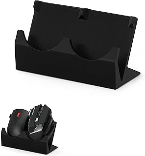 BRAINWAVZ Desktop Dual PC Mouse Stand Holder, Suitable for Small Or Large Gaming & Office Mice From Logitech, Razer, Corsair & More - Organize Your Work Or Game Space and Keep it Clutter-Free (DM01) - Image 1