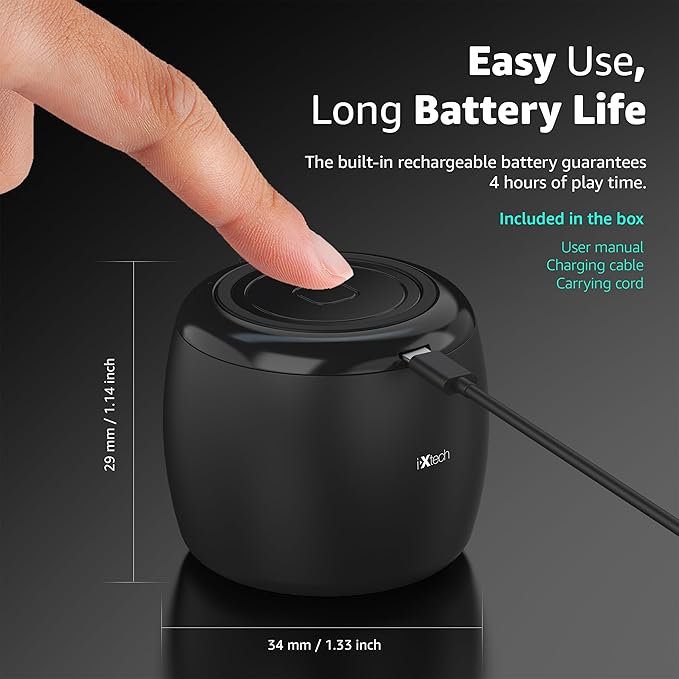 IXTECH Portable Bluetooth Speaker with Remote Shutter and Built-in Microphone - Mini Wireless Travel Speaker for Outdoors