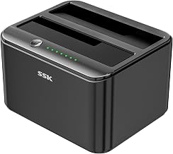 SSK External Hard Drive Docking Station Cloner USB 3.0 to SATA Dual Bay