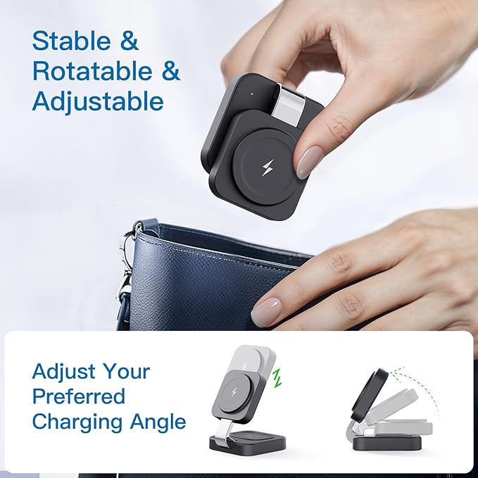 2026 Traveling Wireless Mag-Safe Fast Charging Station,Magnetic 3 in 1 Charger with iPhone 17 16 15 14 13 12 Pro Max Plus,Apple Watch Series & Air pods 4 3 2 Pro-Gifts for Wife & Husband(Black)