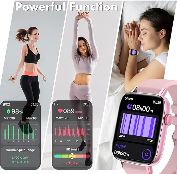 Smart Watch for Women (Answer/Make Calls) Compatible with iPhone/Android Phones - 1.9" HD Screen Fitness Tracker : Heart Rate/Sleep Monitor/Pedometer/Calories, Multiple Sports Tracker Watch Waterproof