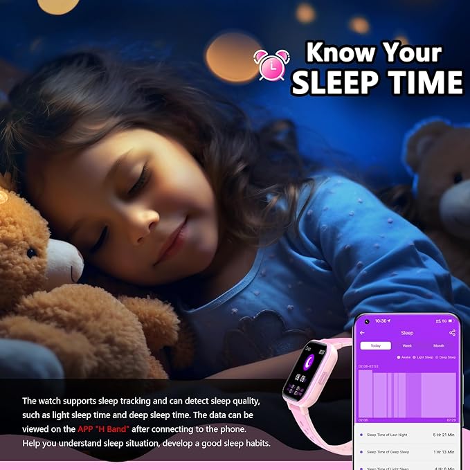 Smart Watch for Kids Teens, No Phone Needed Fitness Tracker Boy Girls Watch with 19 Sport Modes, Pedometer, Sleep Monitor, Kids Watch Birthday Gifts Toy Gift for Girls Boys 6-16 (Pink)