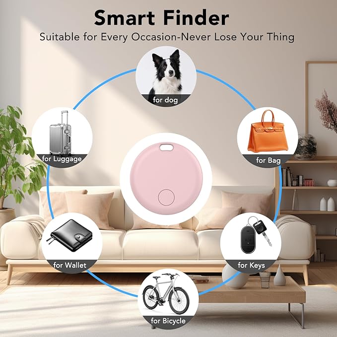 Bluetooth Tracker Tag for Android 2-Pack – GPS Item Finder for Keys, Wallet & Luggage, No Monthly Fee