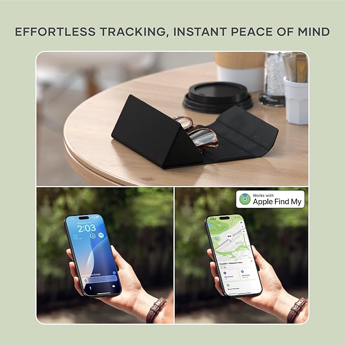Satechi FindAll Smart Glasses Case with Find My, Foldable & Portable, Wireless Rechargeable, Loud Audible Left-Behind Alerts