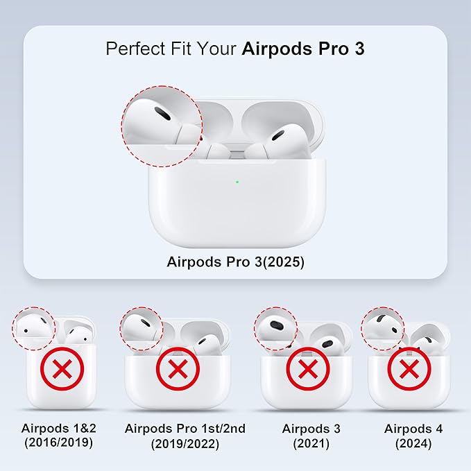 Valkit for Airpods Pro 3 Case Clear with Cleaner Kit | Soft TPU Airpods Pro 3 Generation Case | Protective Cover Shockproof | iPods Pro 3 Cases | for Air pods Pro Gen 3 2026(Clear Orange)