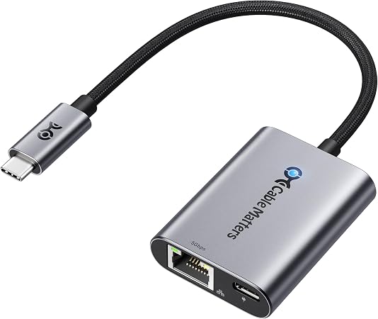 Cable Matters USB C to 5Gb Ethernet Adapter with 140W Charging