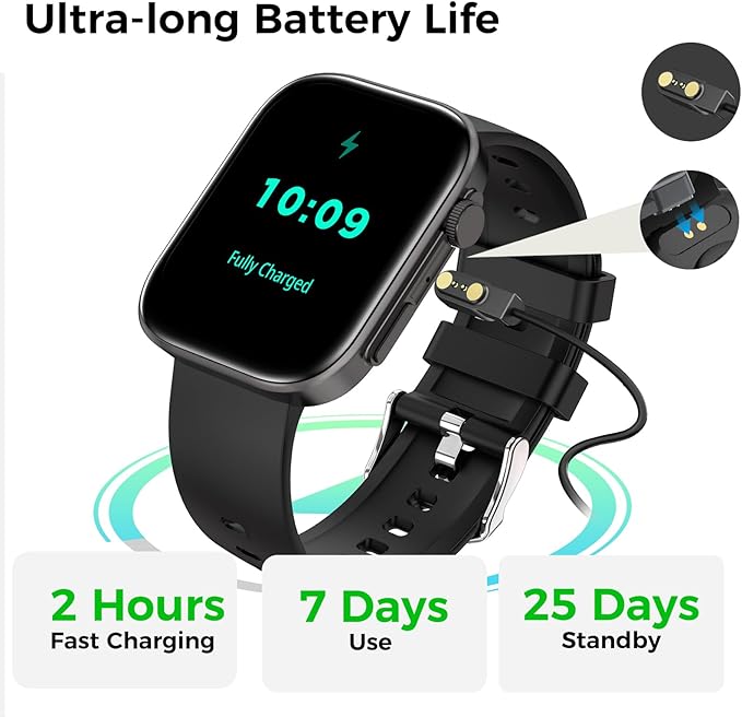 Smart Watches for Men Women, 2.01" HD Screen with 200+ Watch Faces, Heart Rate/SpO2/Sleep Monitor, 123 Sports Modes, IP68 Waterproof Fitness Tracker, Make/Answer Calls, Compatible with Android iPhone