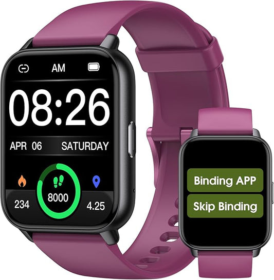 Smart Watch for Men Women, 1.91'' Big Font No App/Phone Required, Fitness Tracker with Pedometer, Bluetooth Call (Answer/Make Call), Heart Rate Blood Oxygen Monitor Step Counter, 100+ Sports Modes