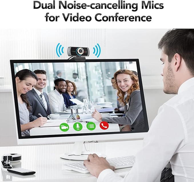 Angetube PC 1080P Webcam with Mic. USB Camera for Video Calling & Recording Video Conference/Online Teaching/Business Meeting Compatible with Computer Desktop Laptop MacBook for Windows iOS Linux