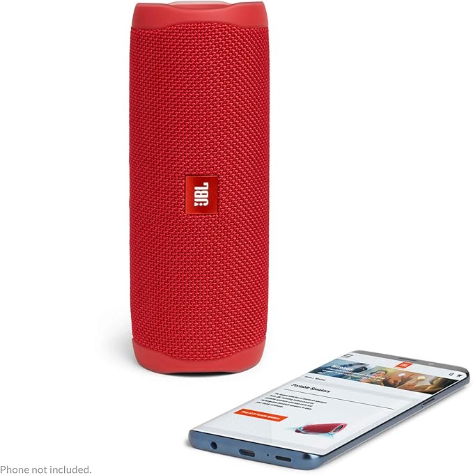 JBL FLIP 5 Waterproof Portable Bluetooth Speaker - Red (Renewed)