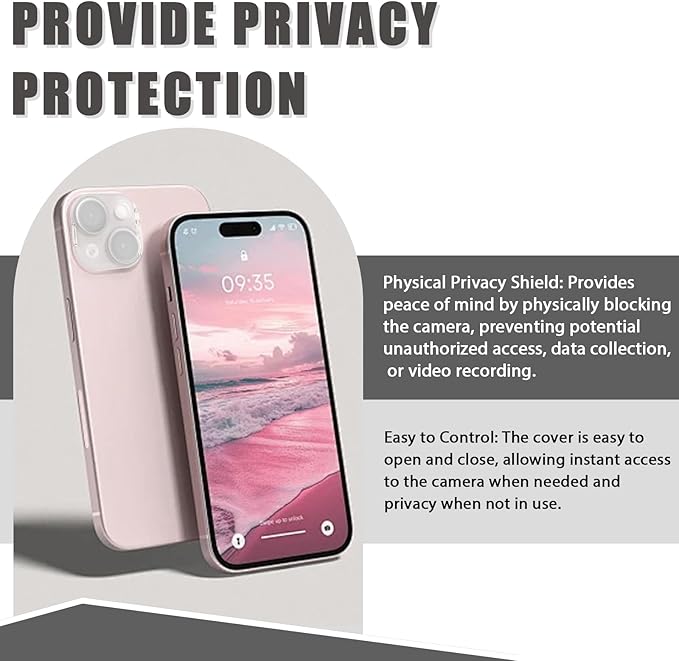 Camera Lens Cover Compatible for iPhone 14/14 Plus/15/15Plus,Camera Lens Protector to Protect Privacy and Security,Strong Adhesive -2 Pack-Clear