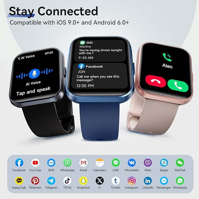 Smart Watches for Men (Android & iPhones), 1.85" HD Alexa Built-in Smart Wacth With Heart Rate Monitor, Sleep/Step Tracker, 120+ Sport Modes Fitness Tracker Watch for Women, IP68 Waterproof Watch