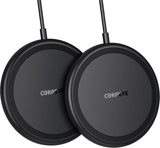 Wireless Charger, 15W Max Fast Wireless Charging Pad 2-Pack Compatible with iPhone 17/17 Air/17 Pro/17 Pro Max/16/15/14/13/12/Samsung S24/S24Ultra/S23Ultra/S22/S21,AirPods Pro2