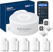 WiFi Home Security System, 8-Piece Alarm Kit with 120dB Siren & Sensors
