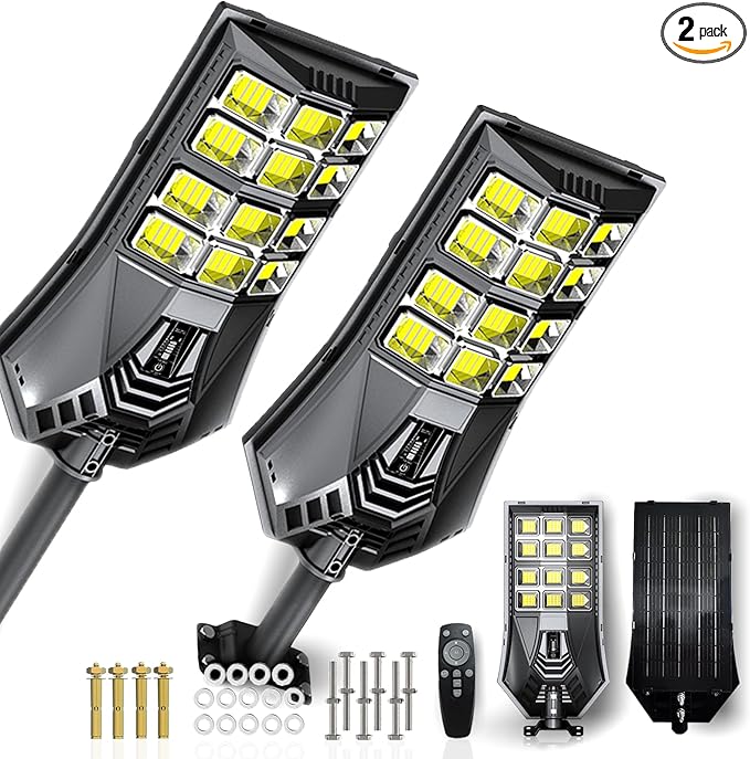 3 CCT in One Solar Street Light, 240000 LM LED, Radar/Motion Sensor, Waterproof - for Driveway, Garden, Backyard (2)