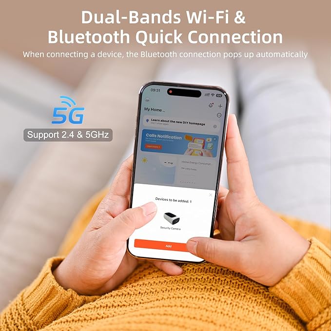2K Solar Camera Outdoor Wireless-5/2.4Ghz WiFi Cameras for Home Security, AI Motion Detection, Color Night Vision, SD Card/Cloud Storage, Waterproof, Compatible with Alexa/Google Home (2 Camera)