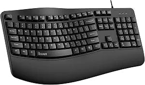 RECCAZR Ergonomic Keyboard, Wired Computer USB Keyboard with Wrist Rest - Image 1
