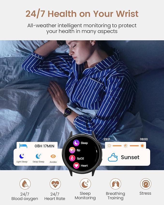 Smart Watches for Women & Men(Answer/Make Calls), Activity Smart Watch with 24/7 Heart Rate/Sleep Monitor/400+ Watch Face/70+ Sport Modes/IP68 Waterproof Fitness Tracker Smartwatchfor Android & iPhone