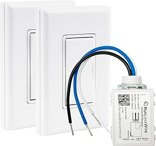 RunLessWire 3-Way Wireless Light Switch Kit, 2 Switches, White - Image 1