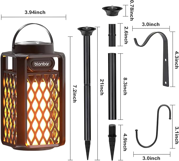 Outdoor Speakers Bluetooth Waterproof Patio with Torch Atmosphere, Portable Wireless Stereo Speaker for Porch Home Decor Gifts for Men Women Couples Dads Moms