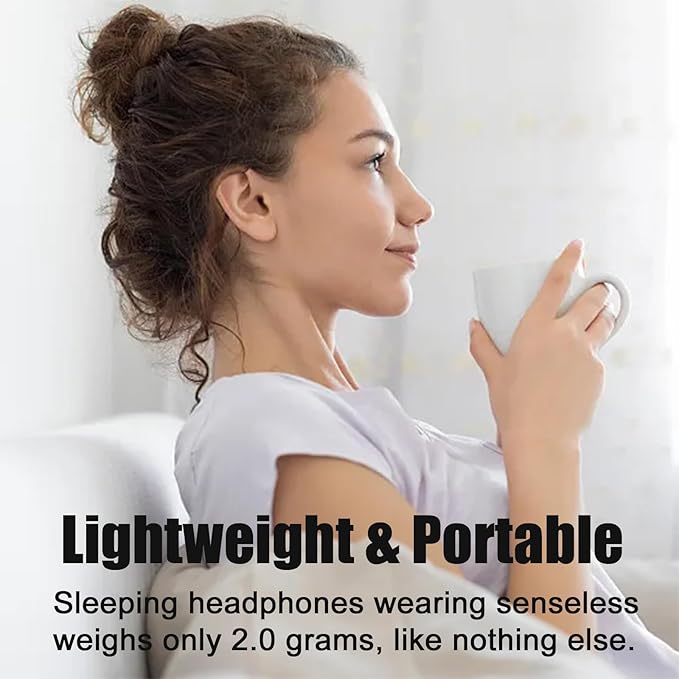 Sleep Earbuds, Invisible Sleeping Headphones Wireless Bluetooth 5.3 Headphones for Side Sleepers - 35dB Noise Blocking Earplugs with 6H Playtime and Comfortable Fit for Sleeping, Sport Milk