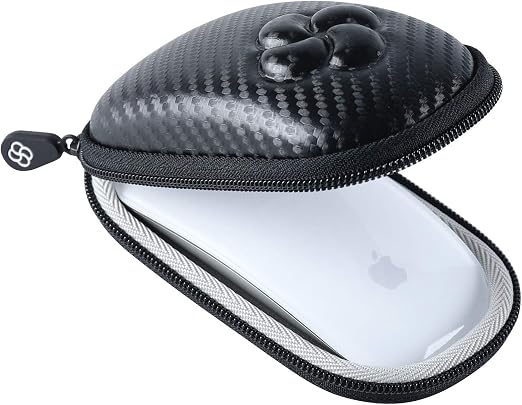 Hard Case Compatible for Apple Magic Mouse (1 2 & 3 Gen) Including Carabiner (Black)