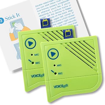 Voicegift Voice-Over® Mini Voice Recorder for Picture Frame, Mini Voice Recorder with Playback Audio & Digital Recorder for Picture Frame - Customizable Sound Gifting & Crafting, 2-Packs