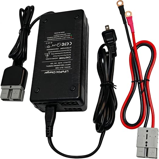 12V 10A Lithium Iron Phosphate Battery Charger for AC-DC 14.6V LiFePO4 Battery Charger for LiFePO4 Deep Cycle Batteries of RV, Homes, Off-Grid and Solar Systems with Anderson Connector LED Indicator