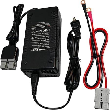 12V 10A Lithium Iron Phosphate Battery Charger for AC-DC 14.6V LiFePO4 Battery Charger for LiFePO4 Deep Cycle Batteries of RV, Homes, Off-Grid and Solar Systems with Anderson Connector LED Indicator