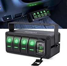 Nilight 4 Gang Rocker Switch Box w/Voltmeter PD Type C and USB Socket - Image 1