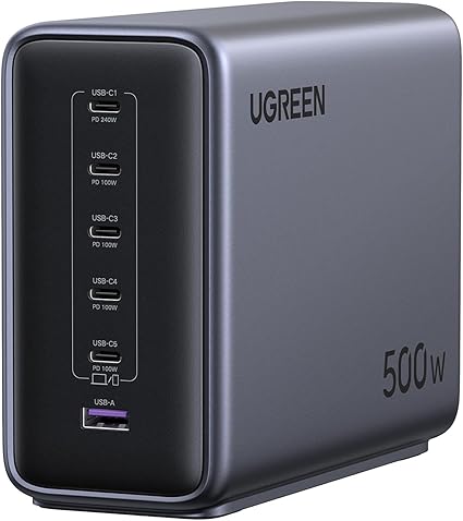 UGREEN Nexode 500W GaN Charging Station, 6-Port 240W Max Charger