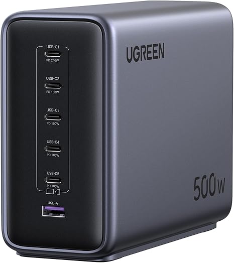 UGREEN Nexode 500W GaN Charging Station, 6-Port 240W Max Charger