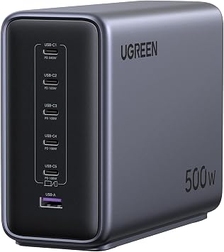 UGREEN Nexode 500W GaN Charging Station, 6-Port 240W Max Charger