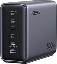 UGREEN Nexode 500W GaN Charging Station, 6-Port USB-C & USB-A with 240W Single Port, Smart Temperature Control & Space-Saving Design for iPhone 17/16/15, Galaxy S25/S24, MacBook Pro/Air, iPad, Laptops - Image 1