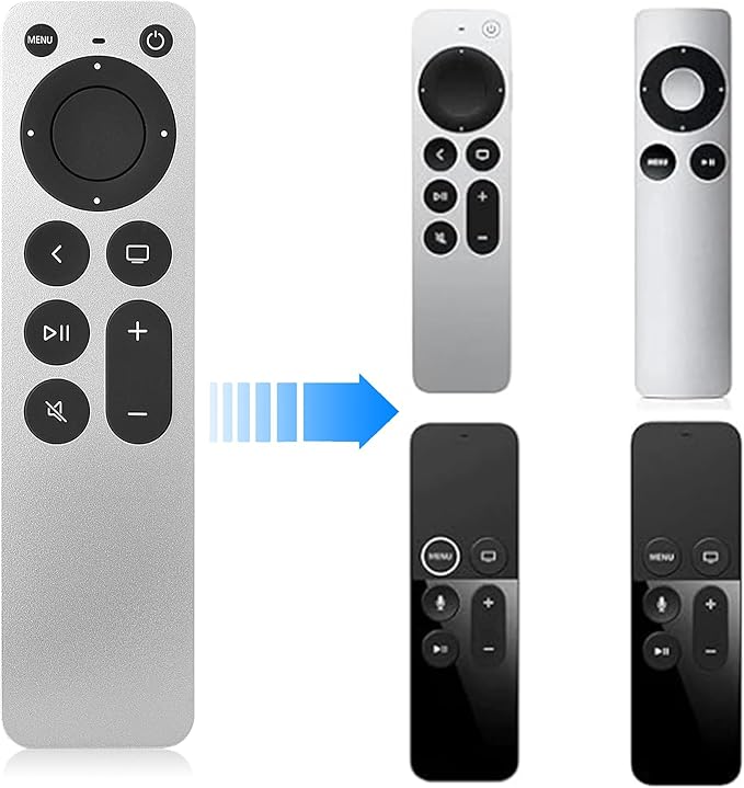 New Replacement Universal Remote Control for Apple TV 4K Remote Apple 4K/ Gen 1 2 3 4/ HD A2169 A1842 A1625 A1427 A1469 A1378 A1218 with TV Control Function