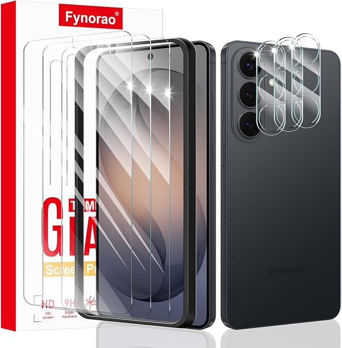 3+3+1-Pack, Screen Protector and Camera Lens Protector for Samsung Galaxy S26+/S26 Plus with Installation Alignment Aid, Tempered Glass Film, Impact-Protection, HD, Anti-Scratch, 9H Hardness