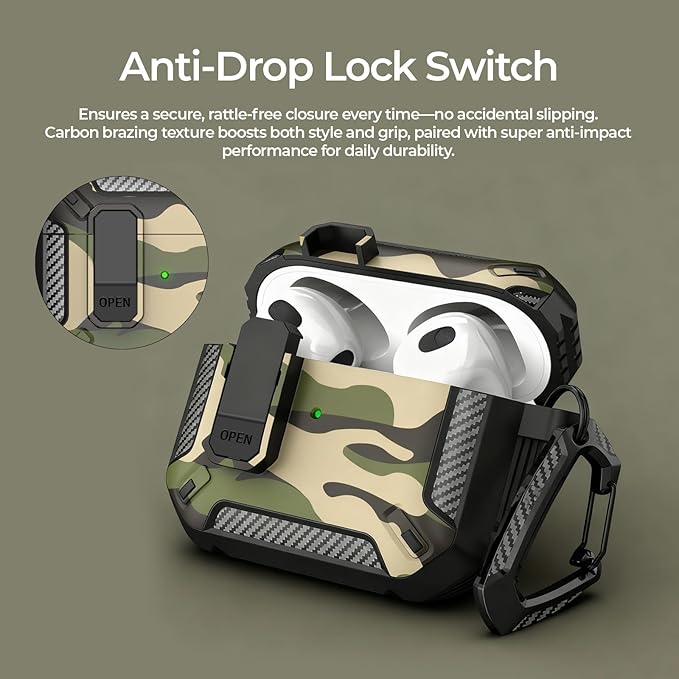 for Airpods 4 Case 2025 with Secure Lock Powerful Drop Protection Cases,Soft TPU Cover for Airpods 4 Case with Keychain for Airpods 4 Gen for Women Girls