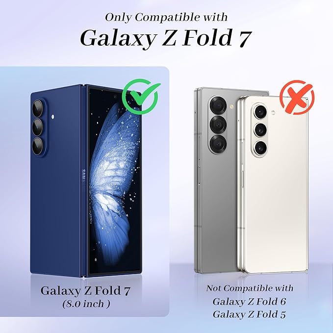 GVIEWIN for Z Fold 7 Case with Privacy Screen Protector [Compatible with Magsafe][Built-in Kickstand] Magnetic Full-Body Hinge Protection Slim Phone Case for Samsung Galaxy Z Fold 7, Star Abyss/Blue