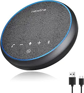 N newline Conference Speaker and Microphone, 2 Mics 360° Voice Pickup, AI Noise Reduction & Clear Calls, USB & Bluetooth Speakerphone, Up to 12H Call Time, for Small-to-Mid Meetings & Home Office