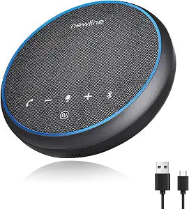 N newline Conference Speaker and Microphone, 2 Mics 360° Voice Pickup, AI Noise Reduction & Clear Calls, USB & Bluetooth Speakerphone, Up to 12H Call Time, for Small-to-Mid Meetings & Home Office