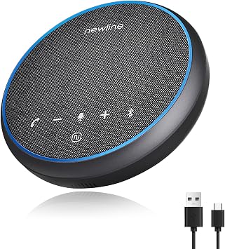 N newline Conference Speaker and Microphone, 2 Mics 360° Voice Pickup, AI Noise Reduction & Clear Calls, USB & Bluetooth Speakerphone, Up to 12H Call Time, for Small-to-Mid Meetings & Home Office