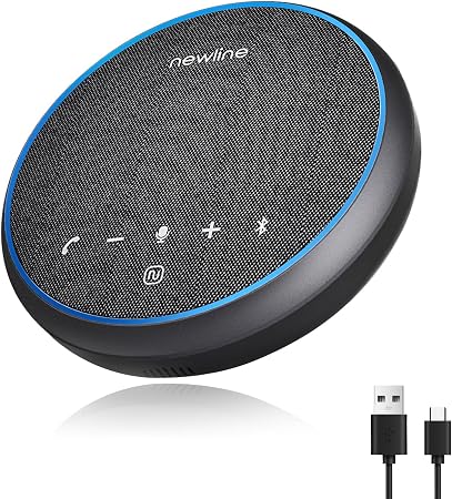 N newline Conference Speaker and Microphone, 2 Mics 360° Voice Pickup, AI Noise Reduction & Clear Calls, USB & Bluetooth Speakerphone, Up to 12H Call Time, for Small-to-Mid Meetings & Home Office