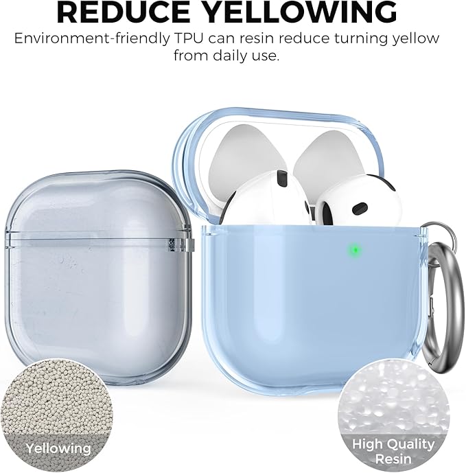 AhaStyle Clear Airpods 4 Case Cover with Cleaning Kit [Anti-Yellowing] Soft TPU Protective Covers Skin Designed for Apple AirPods 4th Generation 2024 Support USB-C Charging Case and Wireless Charging