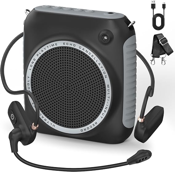 Wireless Voice Amplifier with Headset Microphone, Mini Portable