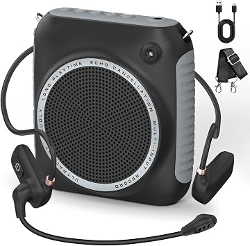 Wireless Voice Amplifier with Headset Microphone, Mini Portable