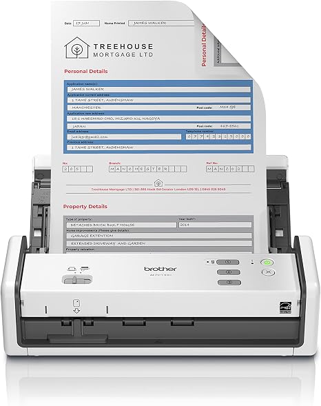 Brother ADS-1300 Compact Desktop Scanner | Scan Speeds of Up to 30ppm | Single Pass Double-Sided Scanning (Renewed Premium)